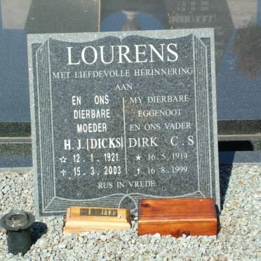 LOURENS Dirk C.S. 1914-1999 &amp; H.J. DICKS 1921-2003