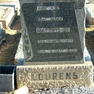 LOURENS Matthys J. 1877-1958