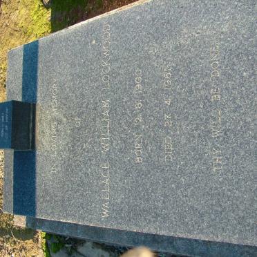 LOCKWOOD Wallace William 1900-1961 &amp; Ada 1909-1987