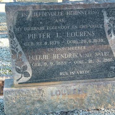 LOURENS Pieter L. 1879-1953 &amp; Luitjie Hendrika SWART 1885-1960