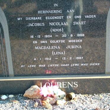 LOURENS Jacobus Nicolaas Swart 1904-1966 &amp; Magdalena Jurina 1912-1987