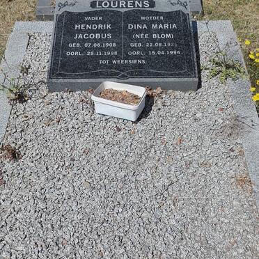 LOURENS Hendrik Jacobus 1908-1998 &amp; Dina Maria BLOM 1921-1996