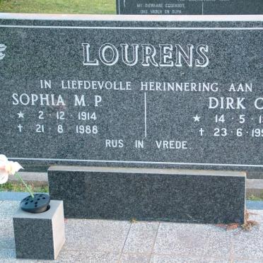 LOURENS Dirk C. 1916-1999 &amp; Sophia M.P. 1914-1988