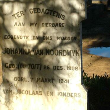 NOORDWYK Johanna, van nee DU TOIT 1908-1941