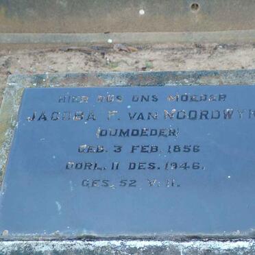 NOORDWYK Jacoba F., van 1856-1946