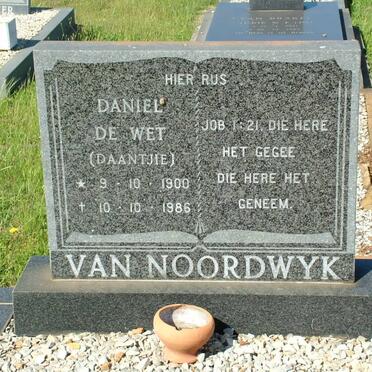 NOORDWYK Daniel de Wet, van 1900-1986