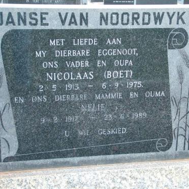 NOORDWYK Nicolaas, Janse van 1913-1975 &amp; Nelie 1917-1989