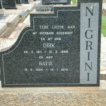 NIGRINI Dirk 1911-1968 &amp; Batie 1904-1979