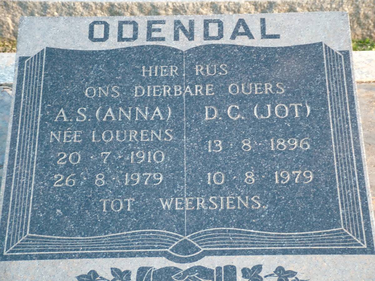 ODENDAL D.C. 1896-1979 &amp; A.S. LOURENS 1910-1979