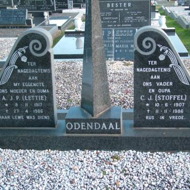 ODENDAAL C.J. 1907-1986 &amp; A.J.P. 1917-1986
