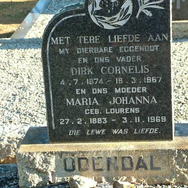 ODENDAL Dirk Cornelis 1874-1967 &amp; Maria Johanna LOURENS 1883-1969