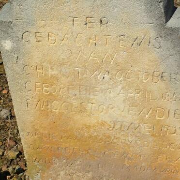 OCTOBER Christina 1853-19?2