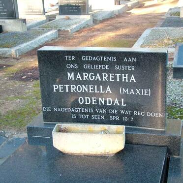 ODENDAL Margaretha Petronella