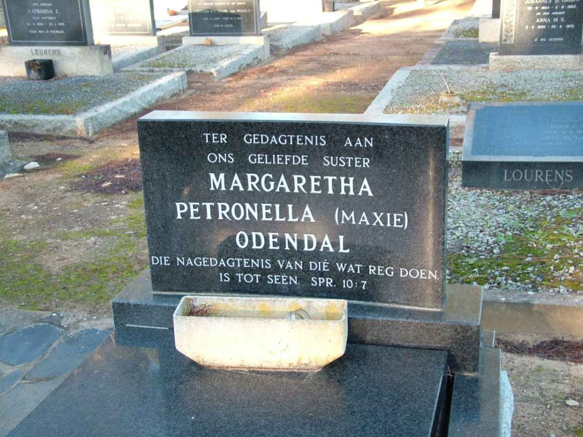 ODENDAL Margaretha Petronella