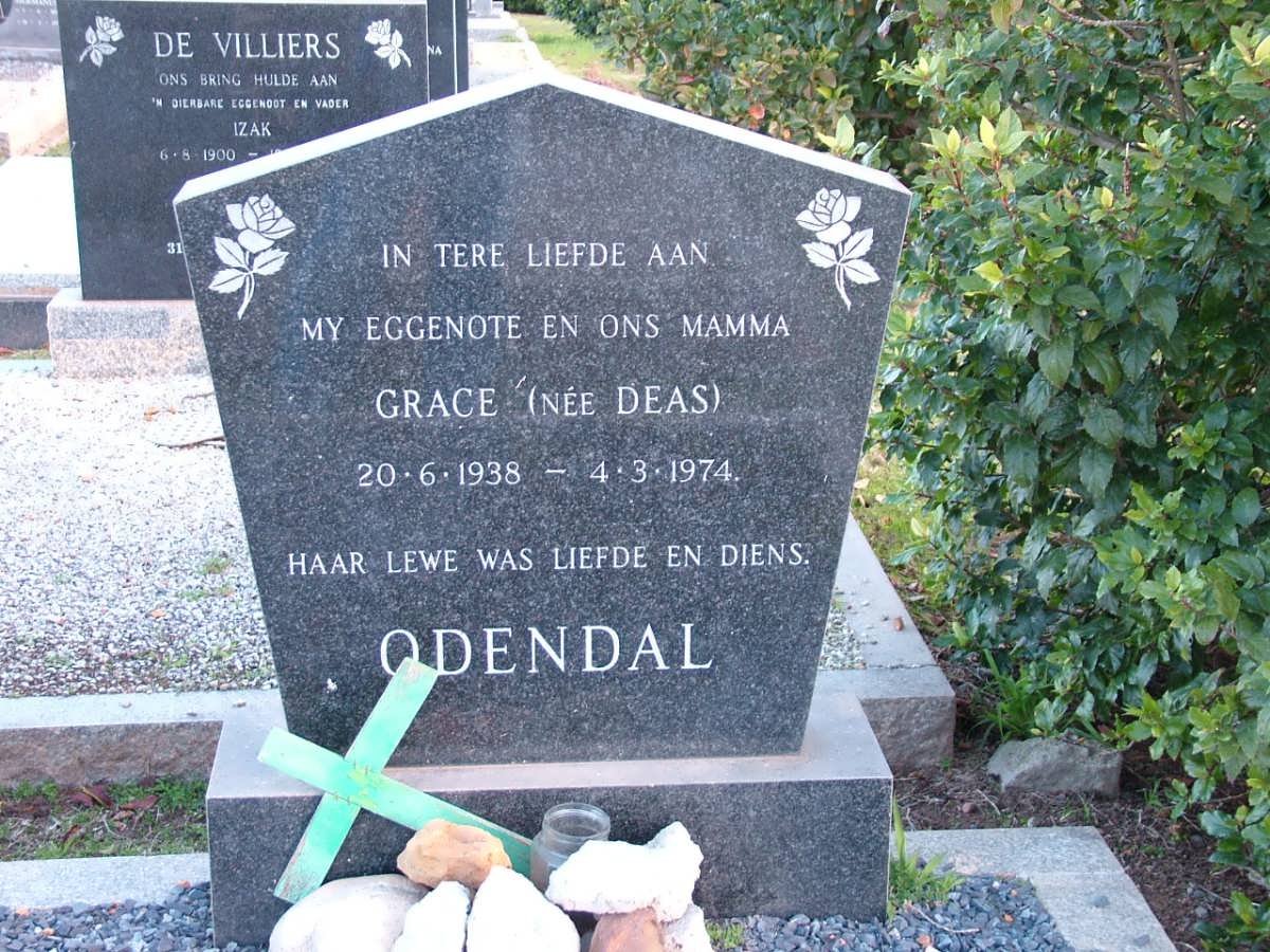 ODENDAL Grace nee DEAS 1938-1974