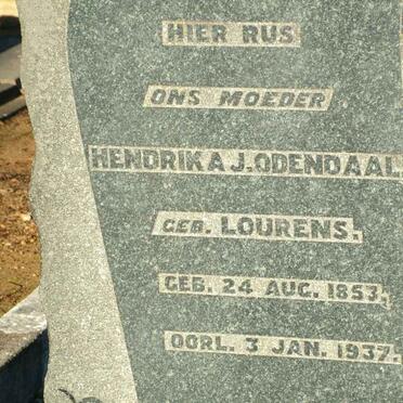 ODENDAAL Hendrika J. 1853-1937