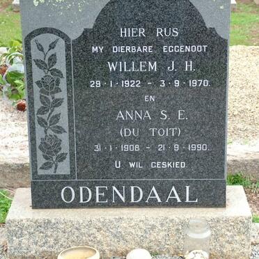 ODENDAAL Willem J.H. 1922-1970 &amp; Anna S.E. DU TOIT 1908-1990