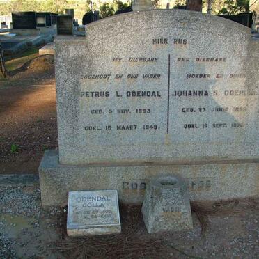ODENDAL Petrus L. 1893-1949 &amp; Johanna S. 1898-1971 :: ODENDAL Colla 1935-1999      