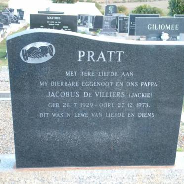 PRATT Jacobus De Villiers 1929-1973