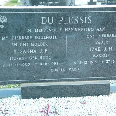 PLESSIS Izak J.H., du 1916-1990 &amp; Susanna J.P. HUGO 1905-1987
