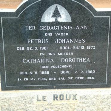 ROUX Petrus Johannes, le 1901-1973 &amp; Catharina Dorothea VOLSCHENK 1898-1982