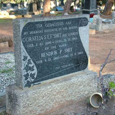 SMIT Hendrik P.. 1883-1963 &amp; Cornelia S.E.F. LOURENS 1896-1962