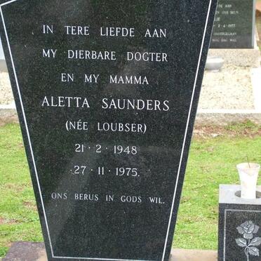 SAUNDERS Aletta nee LOUBSER 1948-1975