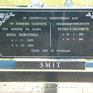 SMIT Petrus Jacobus 1925-2006 &amp; Anna Dorothea 1922-1991