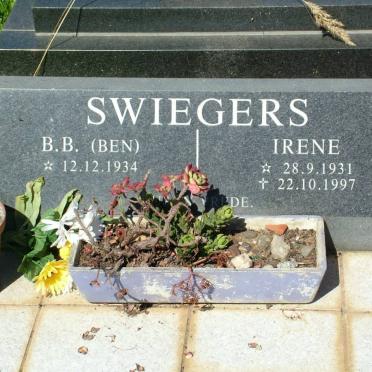 SWIEGERS B.B. 1934- &amp; Irene 1931-1997