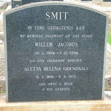 SMIT Willem Jacobus 1894-1964 &amp; Aletta Helena ODENDAAL 1896-1975