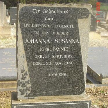 SPAMER Johanna Susanna nee PAYNE 1897-1950