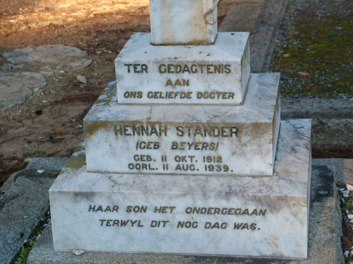 STANDER Hennah nee BEYERS 1912-1939