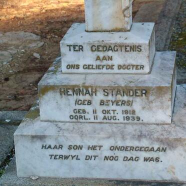 STANDER Hennah nee BEYERS 1912-1939