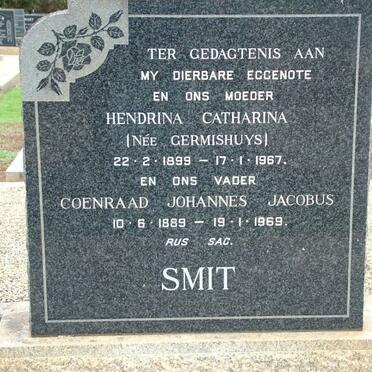 SMIT Coenraad Johannes Jacobus 1889-1969 &amp; Hendrina Catharina GERMISHUYS 1899-1967