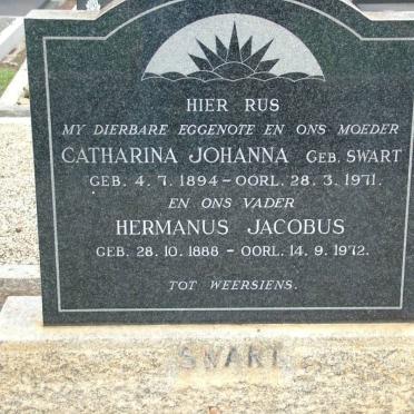 SWART Hermanus Jacobus 1888-1972 &amp; Catharina Johanna SWART 1894-1971
