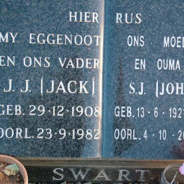 SWART J.J. 1908-1982 &amp; S.J. 1921-2001