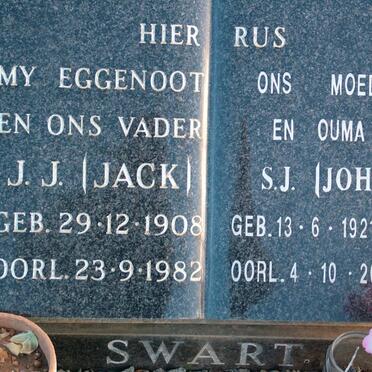 SWART J.J. 1908-1982 &amp; S.J. 1921-2001