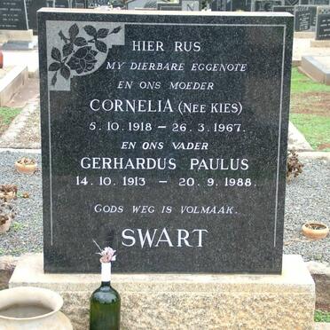 SWART Gerhardus Paulus 1913-1988 &amp; Cornelia KIES 1918-1967