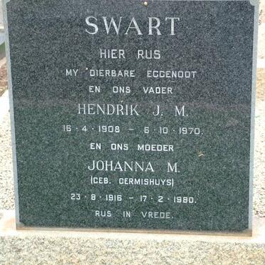 SWART Hendrik J.M. 1908-1970 &amp; Johanna M. GERMISHUYS 1916-1980