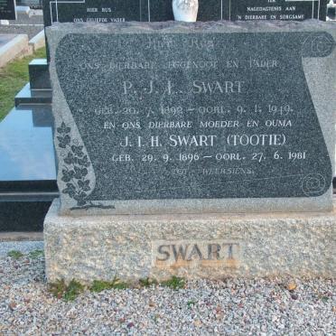 SWART P.J.L. 1892-1949 &amp; J.I.H. 1896-1981