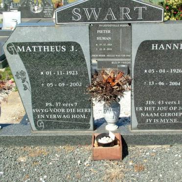 SWART Mattheus J. 1923-2002 &amp; Hannie C. 1926-2004