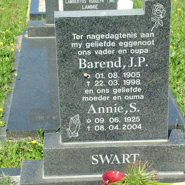 SWART Barend J.P. 1905-1998 &amp; Annie S. 1925-2004