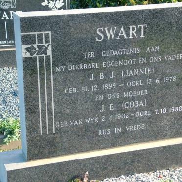 SWART J.B.J. 1899-1978 &amp; J.E. VAN WYK 1902-1980