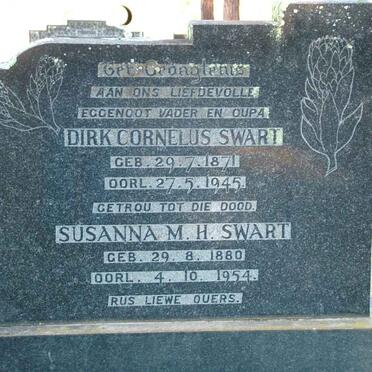 SWART Dirk Cornelius 1871-1945 &amp; Susanna M.H. 1880-1954