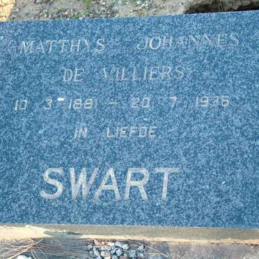 SWART Matthys Johannes De Villiers 1881-1936