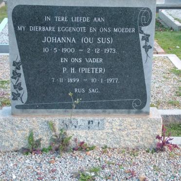 SWART P.H. 1899-1977 &amp; Johanna 1900-1973
