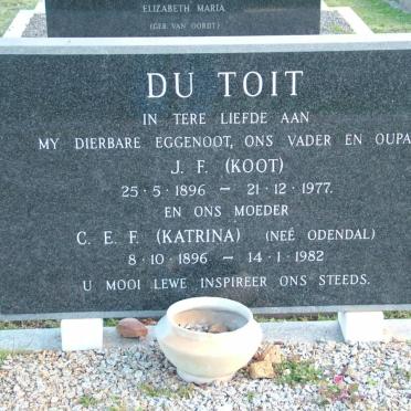 TOIT J.F., du 1896-1977 &amp; C.E.F. ODENDAL 1896-1982