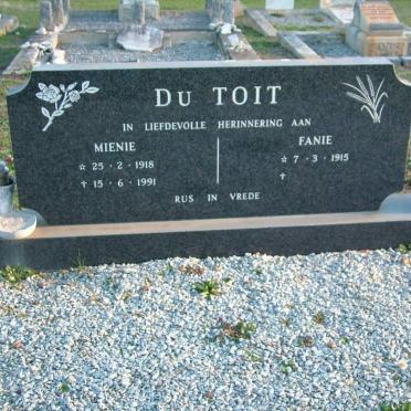 TOIT Fanie, du 1915- &amp; Mienie 1918-1991