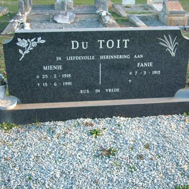 TOIT Fanie, du 1915- &amp; Mienie 1918-1991