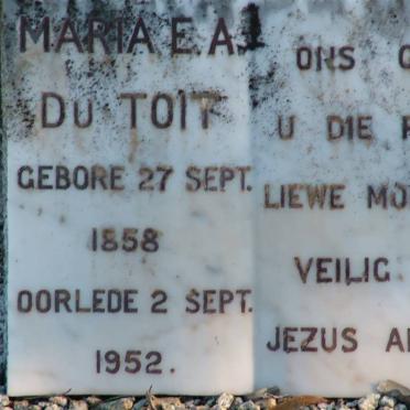TOIT Maria E.A., du 1858-1952